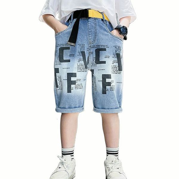 Jeans Mädchen Kurze Buchstaben Muster Für Jungen Casual Stil Kinder Sommer Kinder Kleidung 6 8 10 12 14 230616