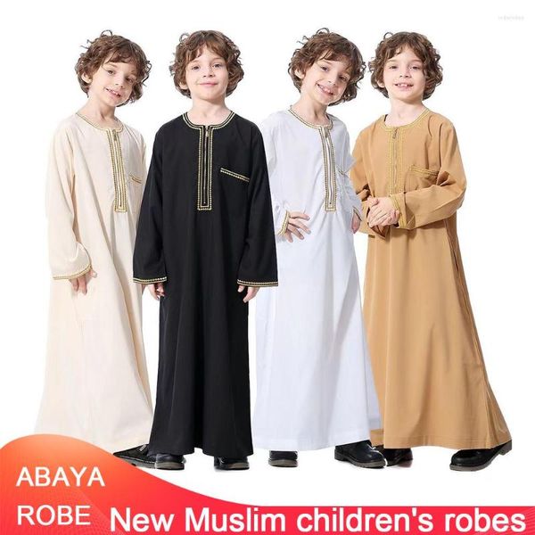 Ethnische Kleidung Abaya Dubai Lange Robe Jungen Jilbab Khimar Türkei Ramadan Muslimische Kleidung Kaftan Marokkanischer Islam Hijab Abayas Arabische Islamische