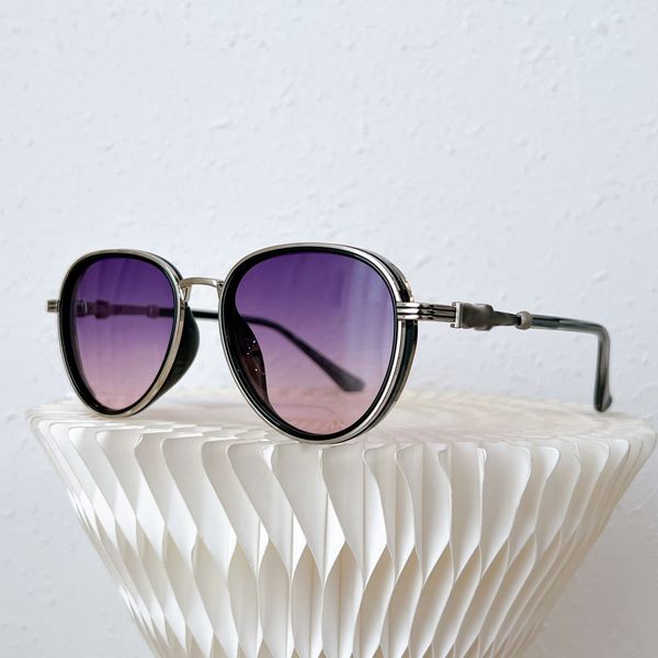 Женские дизайнерские солнцезащитные очки хромированные мужские солнцезащитные очки металлические рамы градиент Полихроматический рок -панк -стрит в стиле хип -хоп.