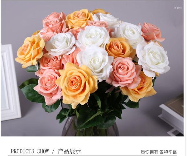 Dekorative Blumen Hochzeit Simulation Einzelne Rose Blumenknospe Möbel Display Trockentisch Anleitung Hintergrund