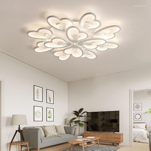 Lampadari Lampada da soggiorno moderna Soffitto a led Circolare Telecomando creativo Dimmer Lampadario per camera da letto per uso domestico