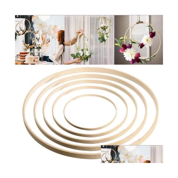 Strumenti artigianali Fai da te in legno Fatto a mano Catcher Ricamo Cerchio Croce Stith Bamboo Circle Ring Hanging Decorazioni natalizie Drop Delivery Dhtfp