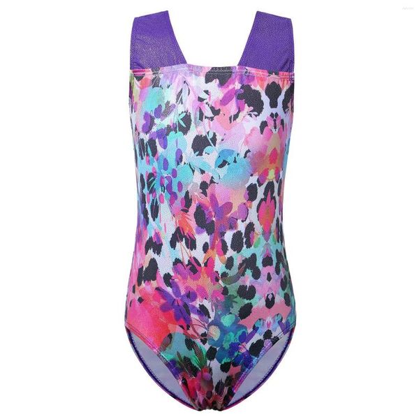 Abbigliamento da palcoscenico BAOHULU Costumi di danza classica con stampa leopardata Body da ginnastica per ragazze Abbigliamento da allenamento professionale Body