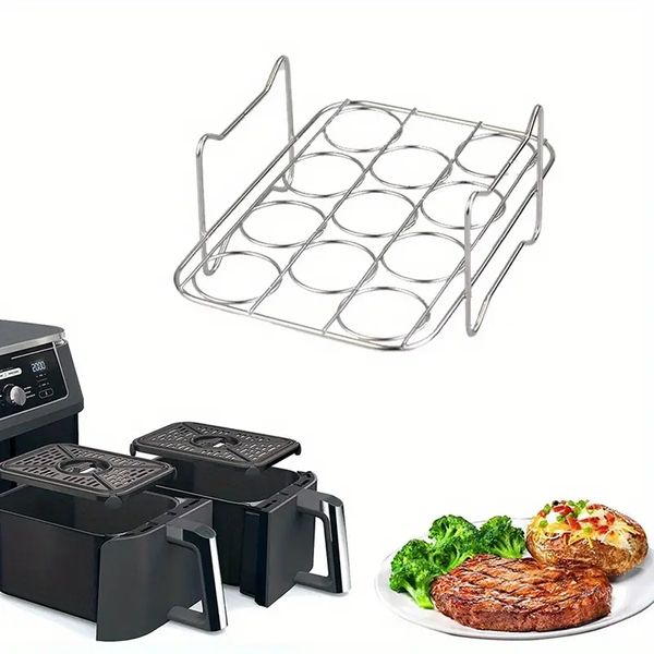 1pc Air Fryer Rack Para Dz201 / Dz401 Steam Rack Aço Inoxidável Grill Holder