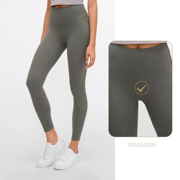 Hochhausstrumpfhose, keine T-Linie, Yogahose, elastische Leggings, einfarbig, Jogginghose, Damenhose mit nacktem Gefühl, mit Bundtasche, Fitnesshose, klassische Enge