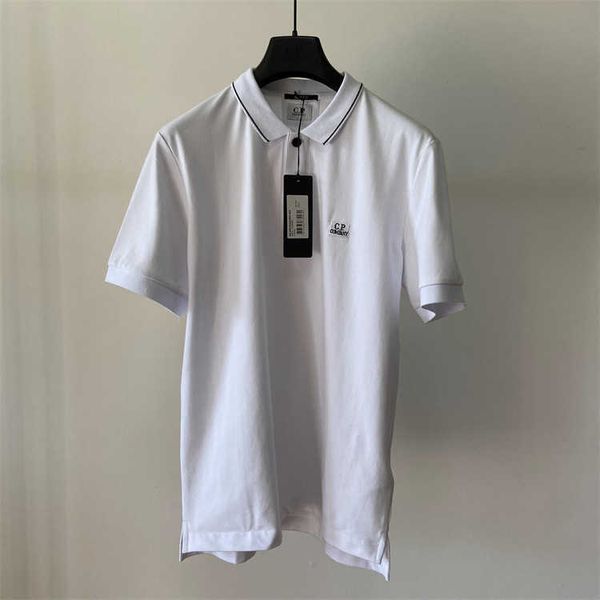 CP Shirt 2023 Новые мужчины Polos New Summer Boys 'Business Leisure Pearl Cotton Polo Рубашка молодежь Студенческая мода Бренд Шейный рукав с коротким рукавом 2XL