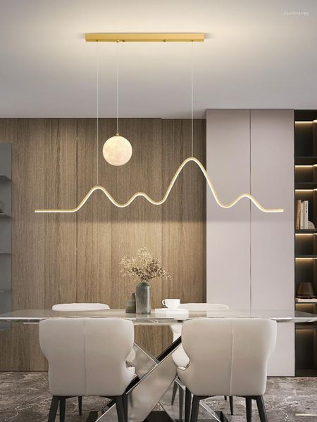 Подвесные лампы столовая люстра Light Luxury Nordic Creative Personal Led Wave Pattern Table Lamp