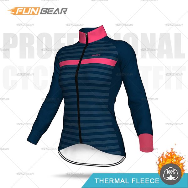 Camicie da ciclismo Top Maglia da ciclismo invernale Giacca da donna Felpa termica in pile Lady Bicicletta Manica lunga Top Ropa Ciclismo Donna Bike Training 230616