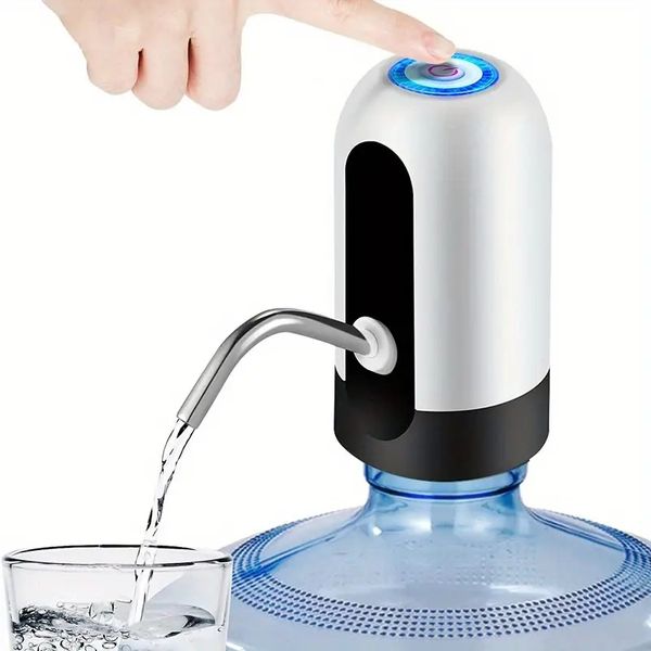 1 Stück, Wasserflaschenpumpe 5 Gallonen, automatischer Wasserspender mit USB-Aufladung, tragbare elektrische Trinkwasserpumpe mit wiederaufladbaren Batterien