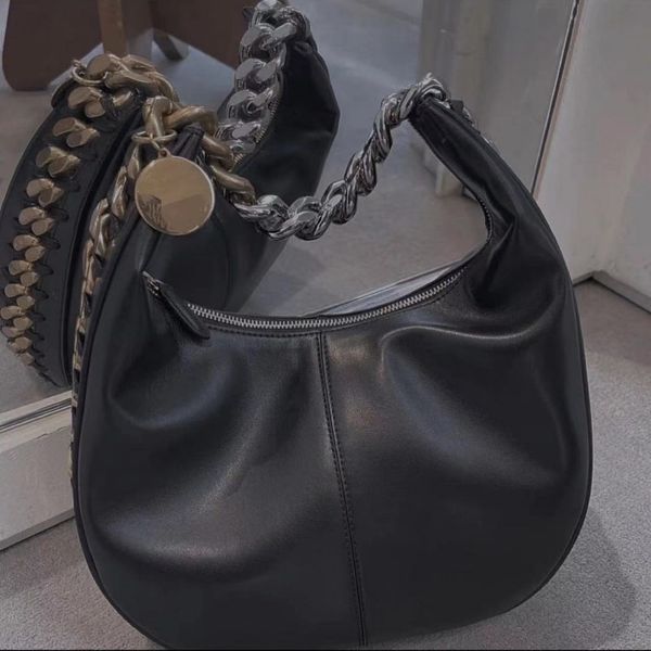 Designer Stella Mccartney Borsa a tracolla Frayme Chain Zipit Borse firmate Donna Luxury Black Green Piccola borsa con zip Hobo Bags shopping bag con design a catena a due colori