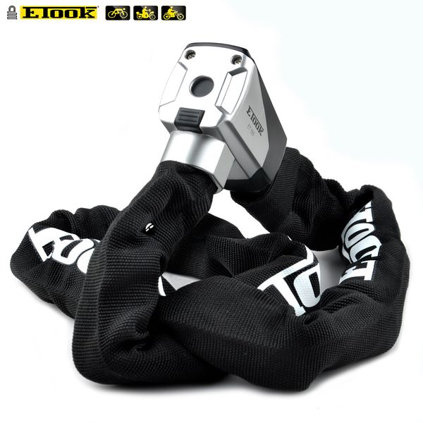 Travas de bicicleta ETOOK Trava de bicicleta MTB Road Bike Heavy Duty Safety Anti-roubo Chain Lock para motocicleta Scooter com aço endurecido especial 230616