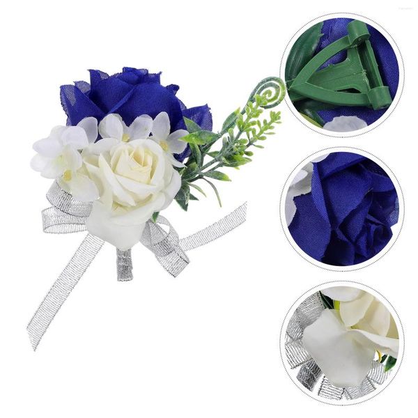 Dekorative Blumen Blumenarmband Braut Handgelenk Corsage Armband 12X12X10CM Hochzeitszubehör Brautjungfer Seidenarmband Bräutigam