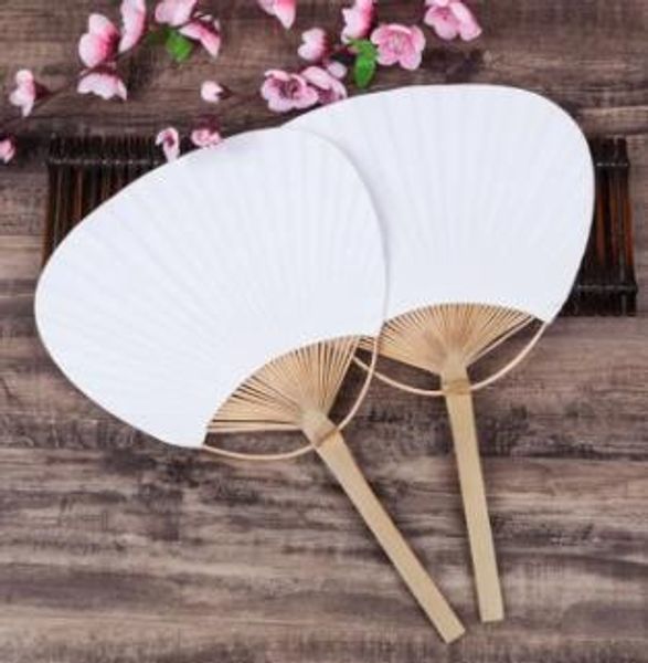 Blank Paper Fan Fan Sundries Bambool Handl