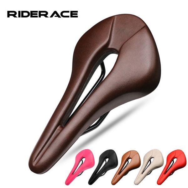 Selle per bici Sella per bicicletta Traspirante Design cavo Cuoio morbido Sedile confortevole MTB Mountain Road Cuscino OnePiece Parti per ciclismo 230617