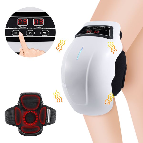 Massageadores de perna Massageador de joelheira de aquecimento infravermelho elétrico para tratamento de artrite de articulações de perna massagem de vibração de joelho de artemísia para alívio da dor 230617