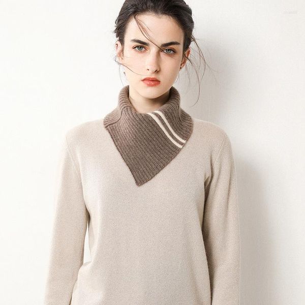 Sciarpe invernali di alta qualità addensare caldo collo in cashmere scaldacollo da donna moda sciarpa collo ad anello lavorato a maglia