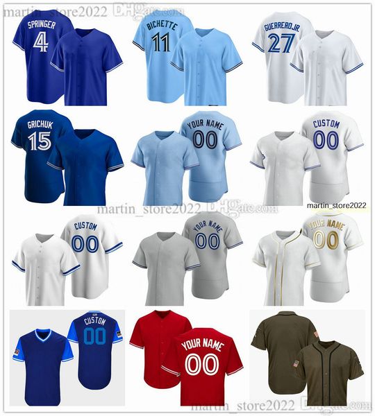 Camisetas de béisbol 29 Joe Carter 19 José Bautista 20 Josh Donaldson 21 Roger Clemens 11 Kevin Pillar 49 Leo Jiménez 2 Orelvis Martínez 38 Nathan Lukes 25 Daulton Varsho