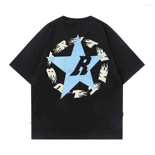 T-shirt da uomo T-shirt da uomo con stampa grafica in schiuma R Stars 2023 Estate Hip Hop Streetwear T-shirt oversize in cotone a maniche corte T-shirt