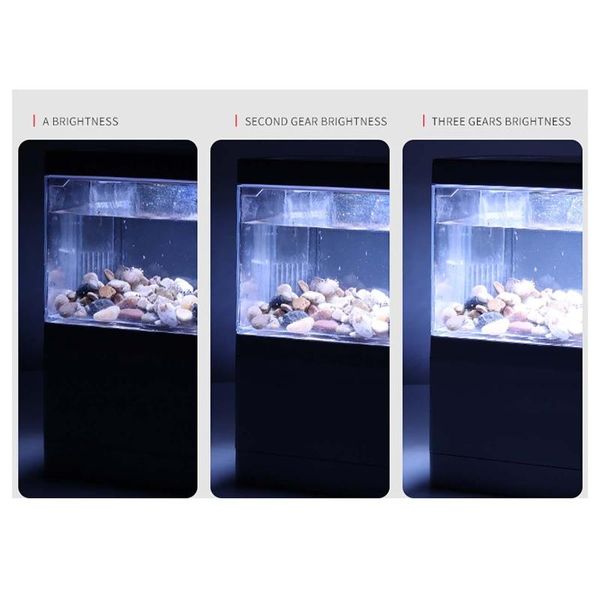 Serbatoi Mini acquario da tavolo con filtro Luce a LED Acquario Supporto per telefono tropicale d'acqua dolce Supporto per piante idroponiche Cestino per la casa