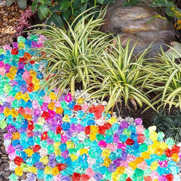 Gartendekorationen, 50/100 Stück, Edelsteine, Eiskörner, bunte kleine Steine, Acryl-Juwelen, Schatztruhen, zerkleinerter Kristall, vorgeben, Diamanten, Spielzeug