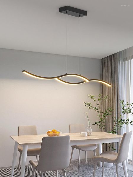 Lustres de designer com escurecimento de LED para sala de jantar lustre moderno, simples, criativo, minimalista, interior, doméstico, bar, luz de mesa