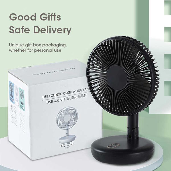 Ventilatori elettrici Luce a LED Ventilatore elettrico pieghevole da parete senza punzonatura senza fili Ricaricabile tramite USB