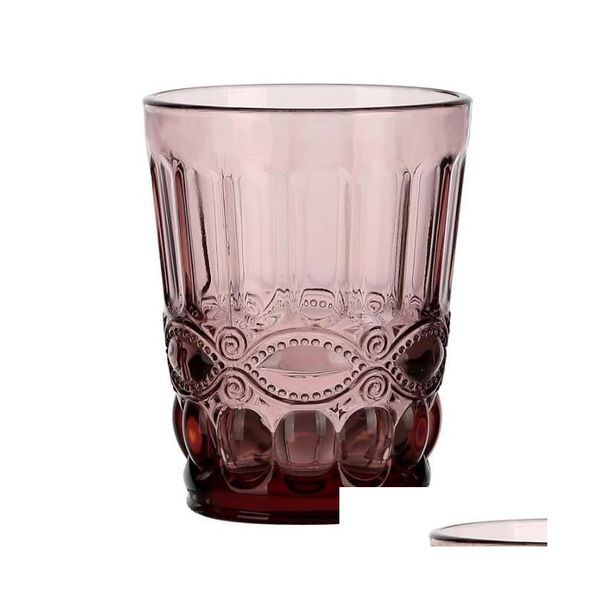 Copos de vinho Vidro em relevo criativo Copo de cerveja resistente ao calor Barra de escritório em casa Leite Suco Caneca de café Beber Drop Delivery Kit de jardim Dhsew