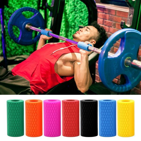 Luvas Esportivas Barbell Grip Bar Stress Aliviar Dumbbell Silicone Handle Pull Up Weightlifting Support Anti Slip Protect Pad Mancuernas 230616