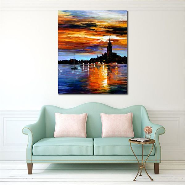 Modern Canvas Art Living Room Decor The Sky of Spain Dipinto a mano dipinto ad olio Paesaggio vibrante