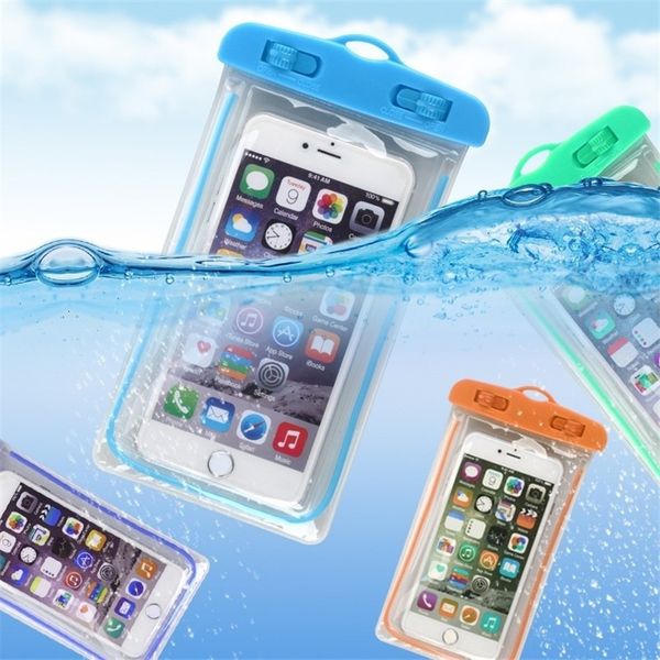 Outdoor-Taschen Sommer leuchtende wasserdichte Tasche Schwimmen Gadget Strand Trockentasche Telefon Fall Abdeckung Camping Skifahren Halter für Zelle 356 Zoll 230617