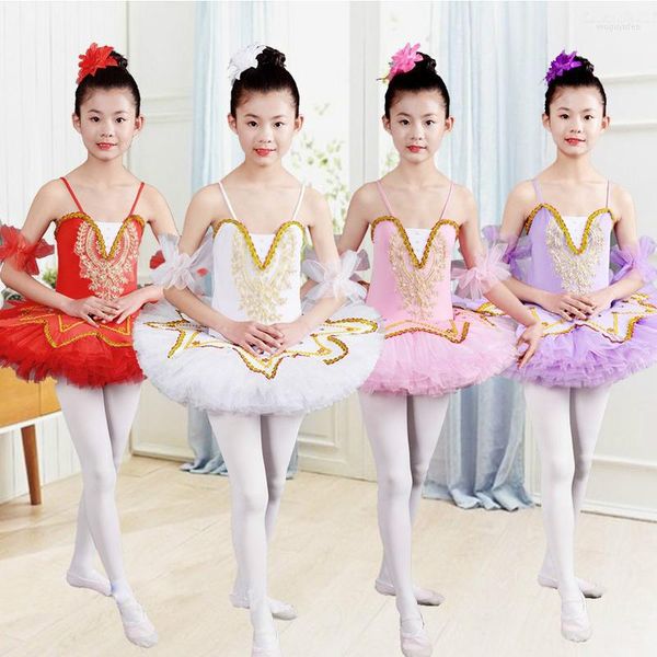 Stage Wear Romantic Child Ballerina Dance Costume Girl Swan Lake Ballet Dress Kids Tutu Skirt Body da ginnastica Ballroom Dancewear