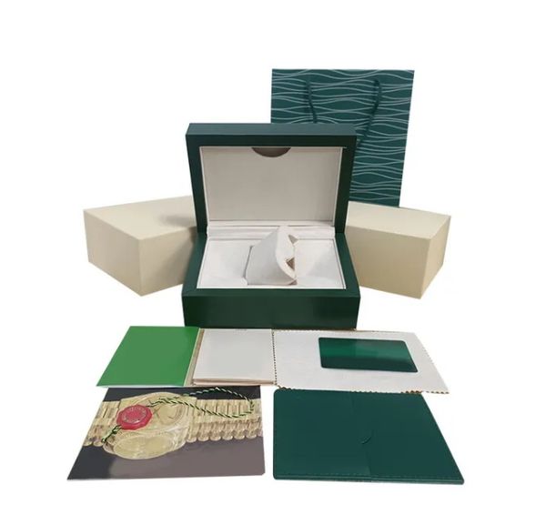 Роскошные высококачественные часы -коробки вечные зеленые коробки для часов деревянные коробки для 116660 126600 126710 126711 116500 116610 Rolex Watches Rolejwatch007