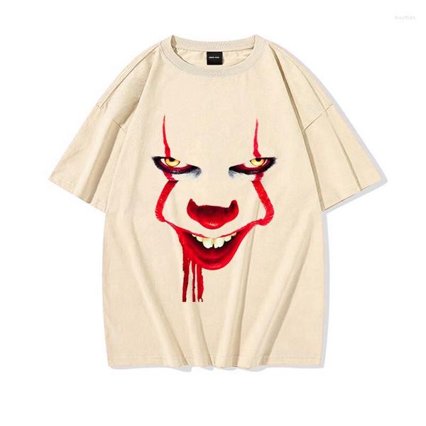 Männer T Shirts Horror Gesicht Drucken T-shirts Männer Sommer Baumwolle Casual Shirt Streetwear Graphic Tees Unisex Y2K Kleidung Camisas