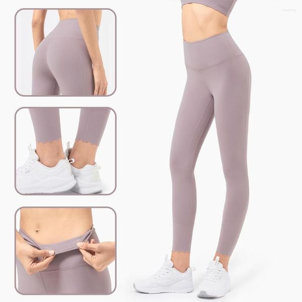 Active Pants Air Support Nude Wave Cutting Women's Yoga Daily Outer Wear Leggings da corsa per fitness da allenamento elastici leggeri e attillati