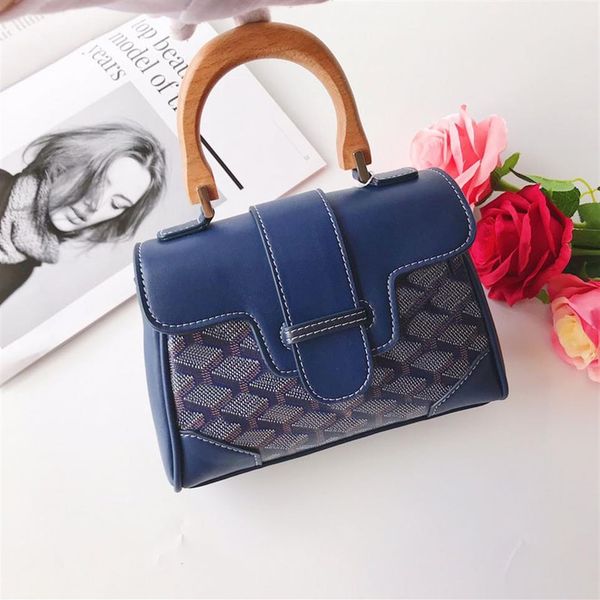 2022 Neue Mini Saigon Umhängetaschen Damen Leder Gooya Luxurys Designer Brieftasche Leder Handtasche Holzgriff Messenger Bag I295A