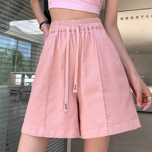 Damenshorts TIGENA 95% Baumwolle Hohe Taille Shorts Frauen Sommer Koreanische Casual Solide Allgleiches Lose Breite Bein Shorts Weibliche Kurze Hosen 230616