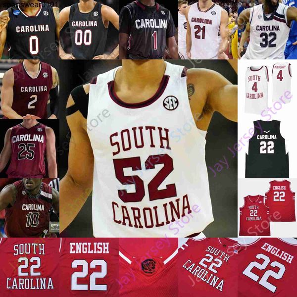 Maglia da basket dei Giochi della Carolina del Sud Ncaa College Seventh Woods McCreary Trae Hannibal Ford Cooper Jr. Tj Moss Leveque Benson