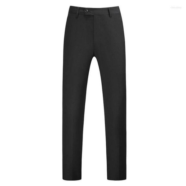 Ternos masculinos Preto Cor Pura Calças masculinas de negócios Casual Ajuste fino na altura do tornozelo Pantalon Calças clássicas para casamento Tamanho grande XS --- 6XL