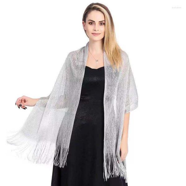 Sciarpe Scialle elegante Nappe trasparenti Avvolge Abito da sposa da sposa Sciarpa con frange Mantella da sera Coprispalle Cappotto da donna Scialli da mantello