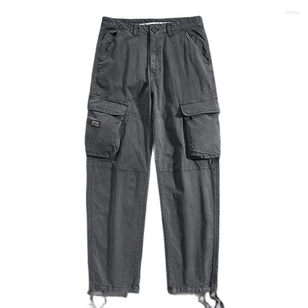 Calças masculinas 2023 verão algodão cargo calças soltas táticas multibolsos para homem hip hop streetwear macacão Y2K roupas