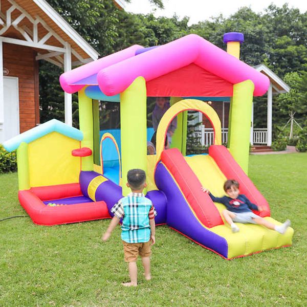 Castelo de playground inflável Moonwalk Jumper Bounce House com slide jumping Bouncer Combo para quintal parque gramado festa indoor esportes ao ar livre jogar brinquedos divertidos para presentes