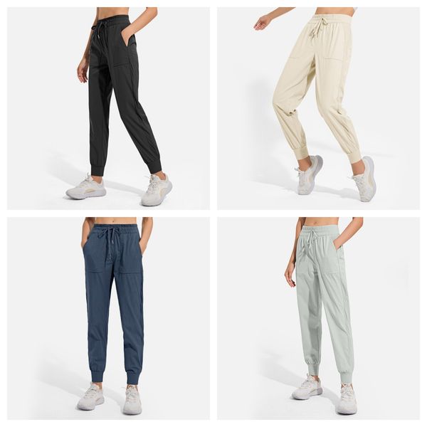 LL Joggers YOGA Leichte Trainings-Jogginghose für Damen, hohe Taille, Outdoor-Laufen, lässige Trainingshose mit Taschen