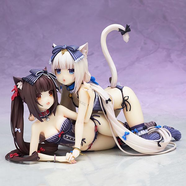 Aktionsspielfiguren FLARE NekoPara Chocola Vanilla PVC Actionfigur Anime Sexy Figur Modell Spielzeug Sammlung Puppe Geschenk 230616