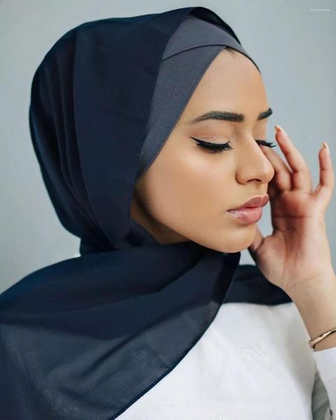 Шапочки твердый мусульманский подчеркивается женские завеса модальные хиджаб -шарф -турбаны головы для женских хиджабских кепок
