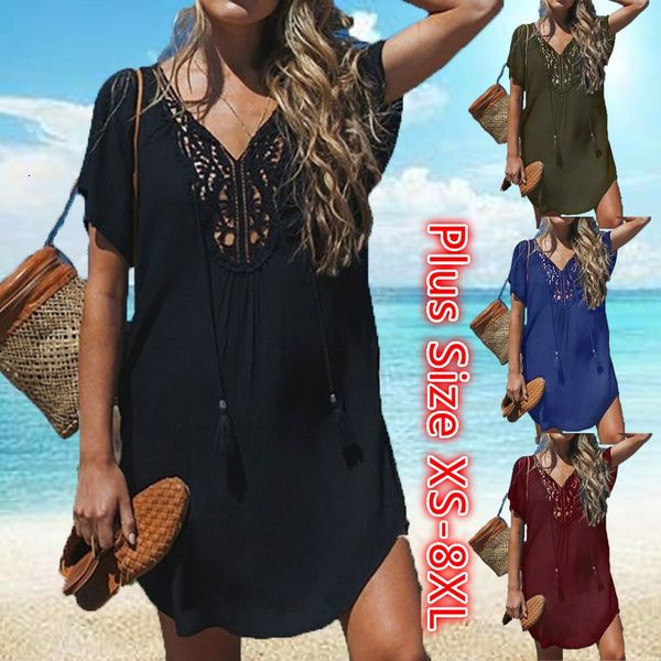 Costumi da bagno da donna Costumi da bagno a maniche corte da donna Top Trim Costumi da bagno Abbigliamento da spiaggia Costumi da bagno Cover Up Dress Top Summer Swimming Smock T Shirt 230616