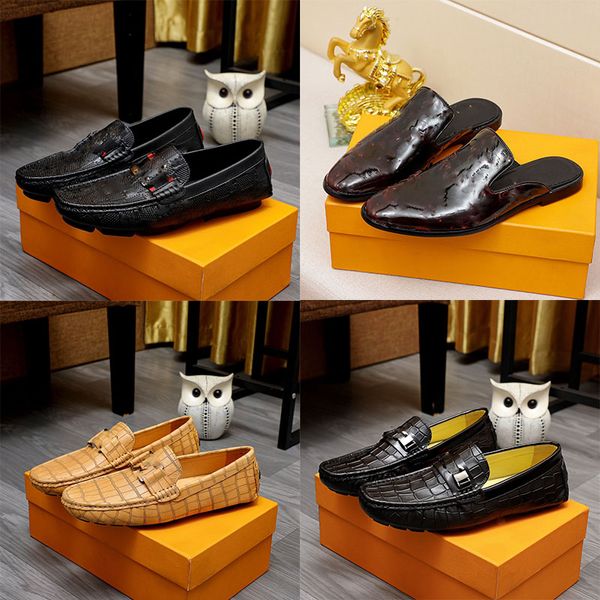 20 modelli adulto nero marrone guida mocassini scarpe casual antiscivolo morbide scarpe casual da uomo firmate Zapatos De Hombre da uomo scarpe da sera in pelle di lusso con fodera