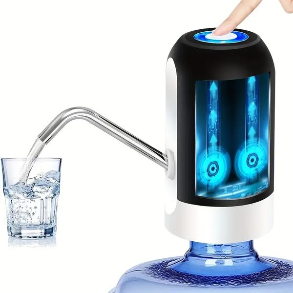 1 Stück, kreativer Wasserflaschenspender, automatischer Wasserflaschenspender mit USB-Aufladung, Trinkwasserpumpe, tragbarer elektrischer Wasserspender, Wasserflaschenpumpe