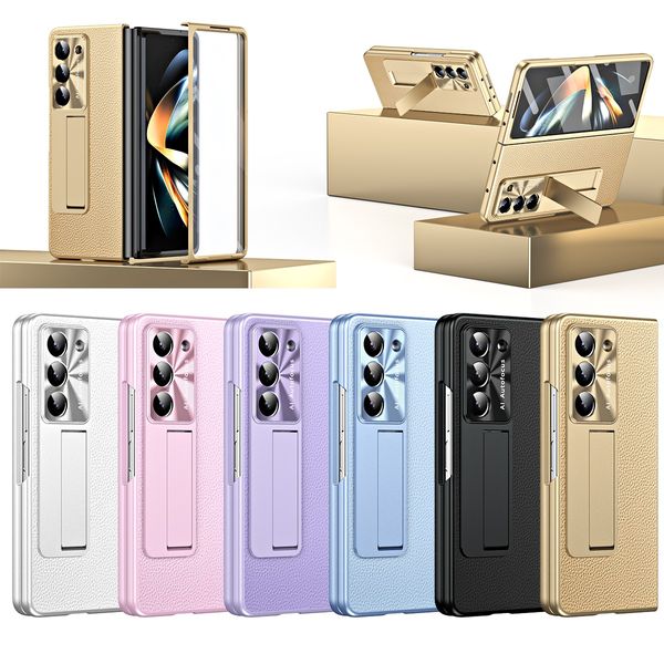 Ledertaschen für Samsung Galaxy Z Fold 5 Hülle Halterung Stiftschlitz Glasfolie Bildschirmlinse Schutzhülle