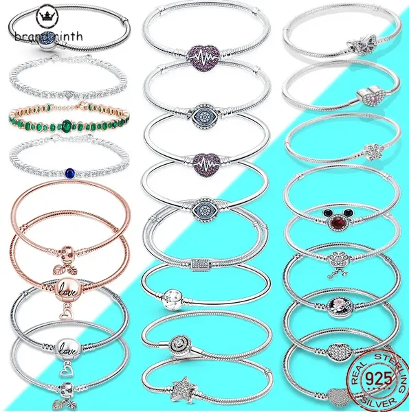 Prata 925 para pandora encantos contas de joias contas pingente diy braçadeira frauen pulseira para mulheres perlen