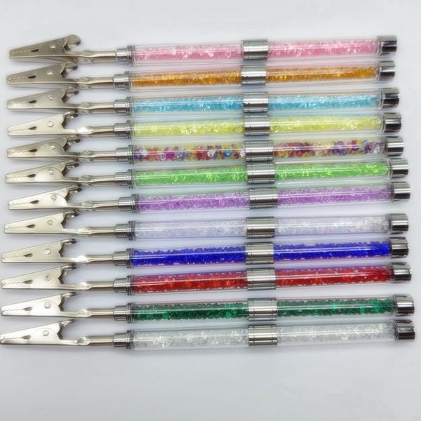 Lindo Fumante Colorido Brilhante Diamante Mais Estilo Clipe Portátil Alça de Mão Erva Tabaco Preroll Roller Roller Cigarette Fixing Holder Tips Clamp Pinças